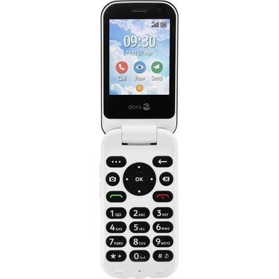 Primo by DORO 7080 Big button flip top mobile phone Panic button Graphite, White