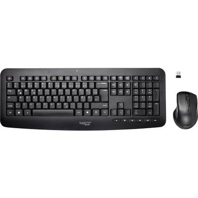 Sygonix Connect SC-KMC-300 Radio Keyboard and mouse set Numeric keypad German, QWERTZ Black-1
