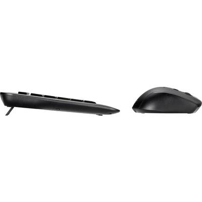 Sygonix Connect SC-KMC-300 Radio Keyboard and mouse set Numeric keypad German, QWERTZ Black-3