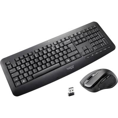 Sygonix Connect SC-KMC-300 Radio Keyboard and mouse set Numeric keypad German, QWERTZ Black-4
