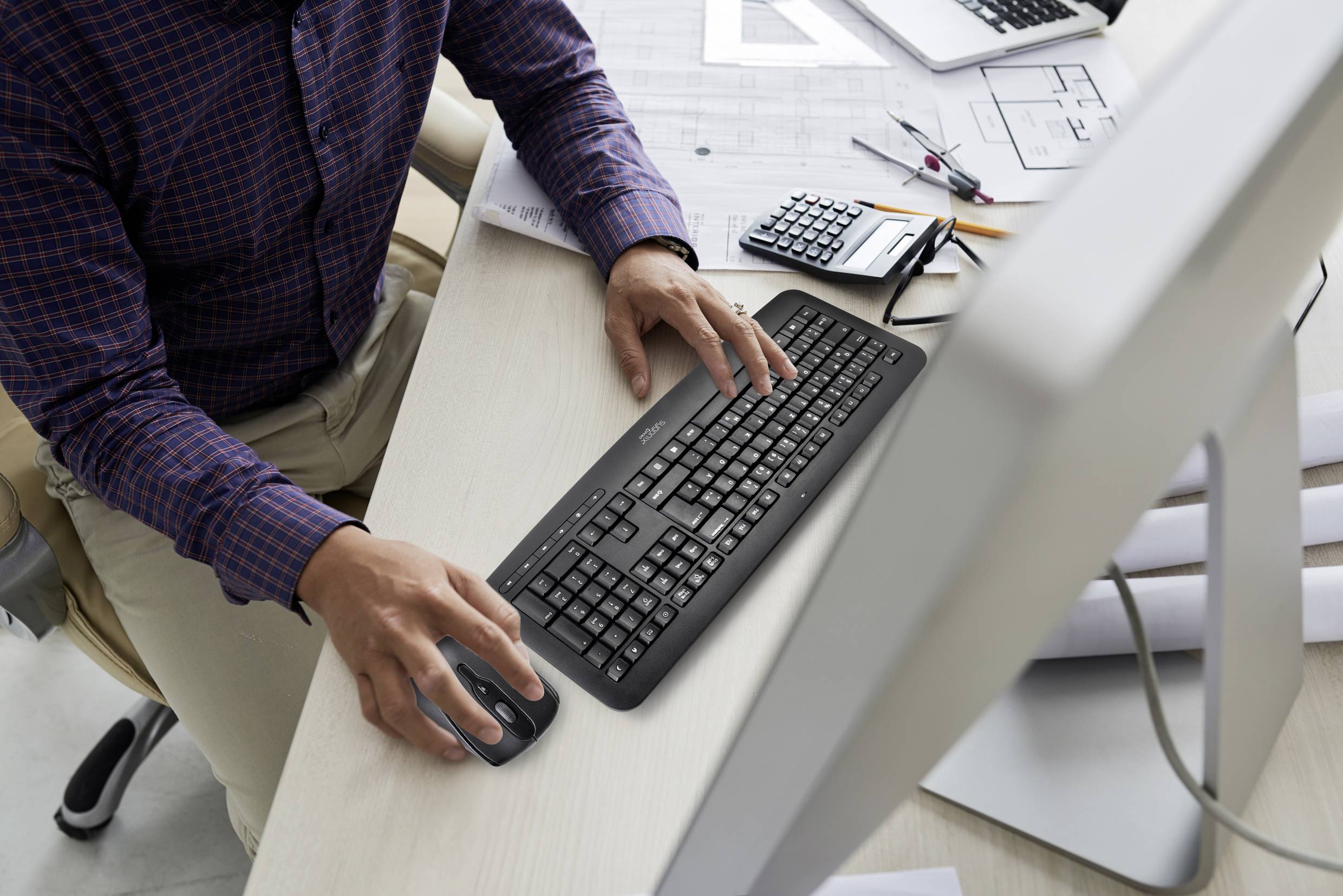 Sygonix Connect SC-KMC-300 Radio Keyboard and mouse set Numeric keypad German, QWERTZ Black-8