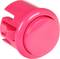 A large, round, bright pink button with a smooth, glossy surface.