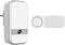 Wireless Doorbell Set with Receiver and Transmitter, Modern Design. The Receiver Plugs into a Power Socket, Transmitter with Doorbell Symbol.