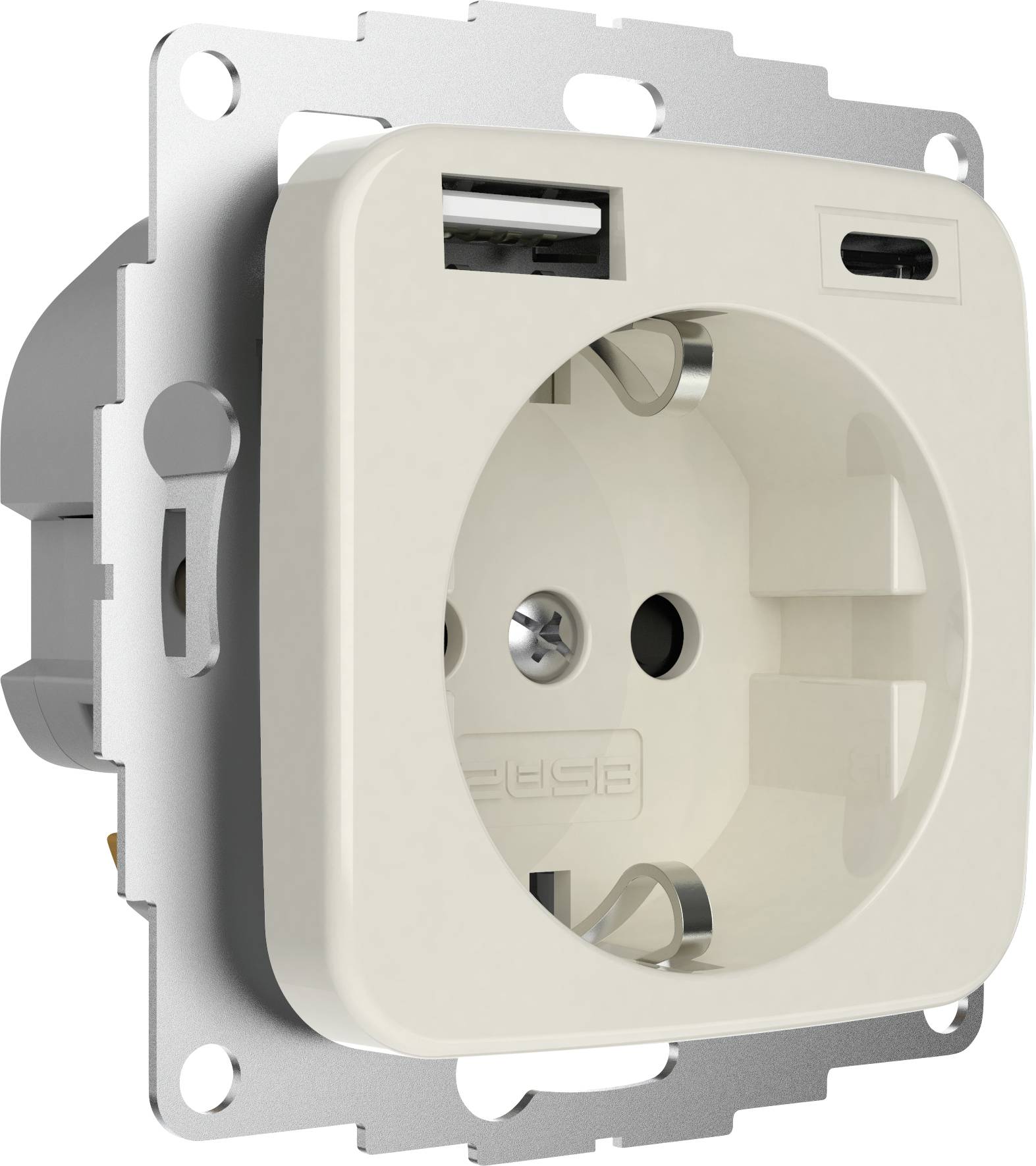 2USB 2U-449382;PG socket;Child safety, incl. USB charging port;IP20;Creamy white (glossy) (glossy)