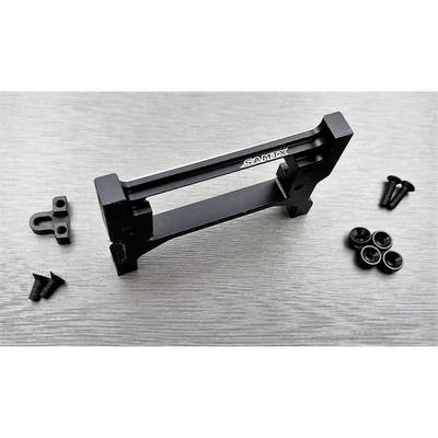 'Black metal mounting bracket with screws and washers on a grey background, with "SAMIX" labelling on the bracket.'