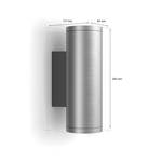 Philips Hue White & Col AMB. Apear wall light round stainless steel 1200lm