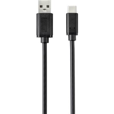 Two black cable connectors: on the left USB-A and on the right USB-C.