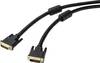 Renkforce DVI Cable DVI-D 24+1-pin plug, DVI-D 24+1-pin plug 5.00 m Black RF-4695146 double shielding, incl. ferrite core, gold plated connectors DVI cable