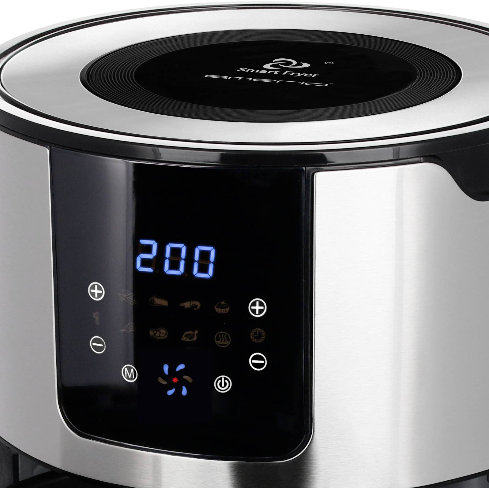 EMERIO AF-124802.1 Deep fryer 1400 W Timer function, BPA-free, Cool touch housing, with display, dishwasher proof Silver-1