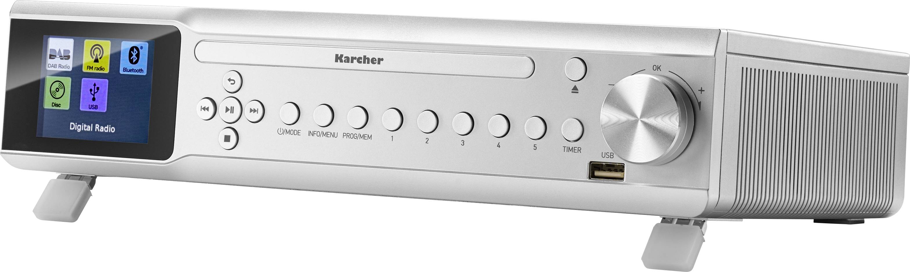 Karcher RA 2060D-S Radio base component DAB+, FM DAB+, FM, Bluetooth, CD Silver-2