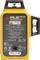 Electronic measuring device with a yellow casing. Marking: 'PLS RBP5', laser markings and warning notices.