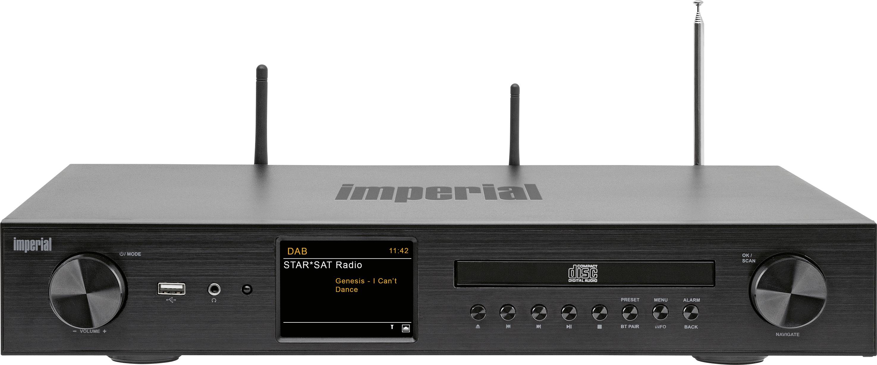 Imperial DABMAN i550CD Network receiver 2x42 W Black Bluetooth®, DAB+, Internet radio , USB, Wi-Fi Conrad.com