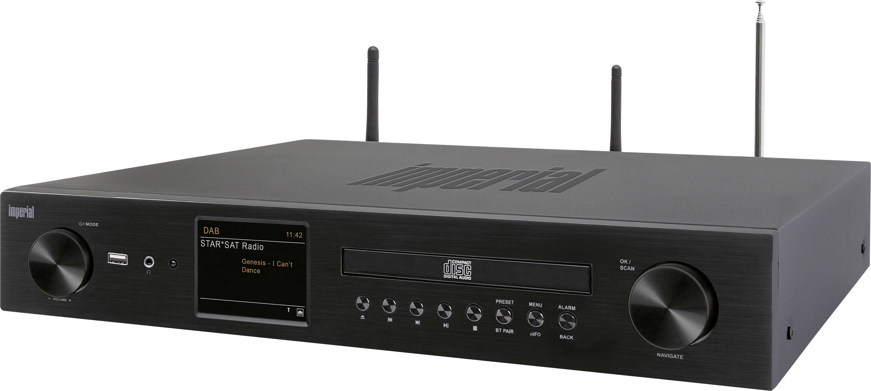 Imperial DABMAN i550CD Network stereo receiver 2x42 W Black Bluetooth®, DAB+, Internet radio , USB, Wi-Fi-3