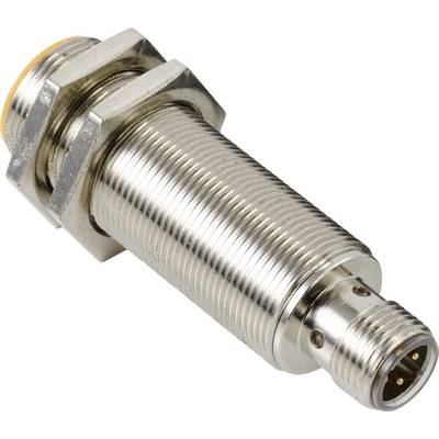 A cylindrical, metallic connector with threading and multiple contact pins, suitable for robust industrial applications.