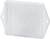A rectangular, white reflector for bicycles or vehicles with a reflective surface to increase visibility in darkness.