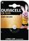 A Duracell CR 1220 battery package featuring a pink bunny mascot on the right. Text reads 'BABY SECURE' and 'LONG LIFE GUARANTEED.'