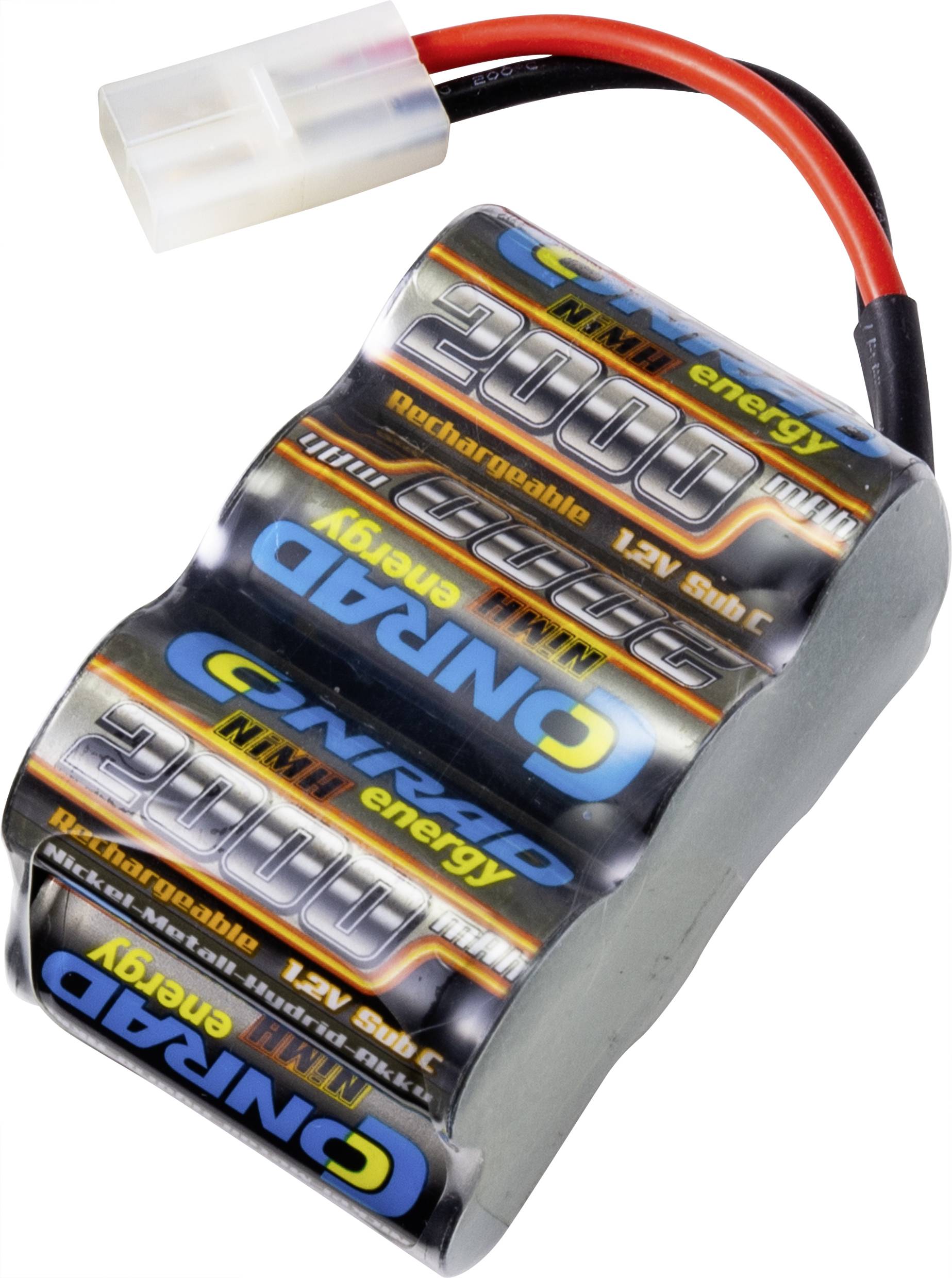 Conrad energy Scale model battery pack (NiMH) 7.2 V 2000 mAh No. of cells: 6 Block Tamiya plug-0