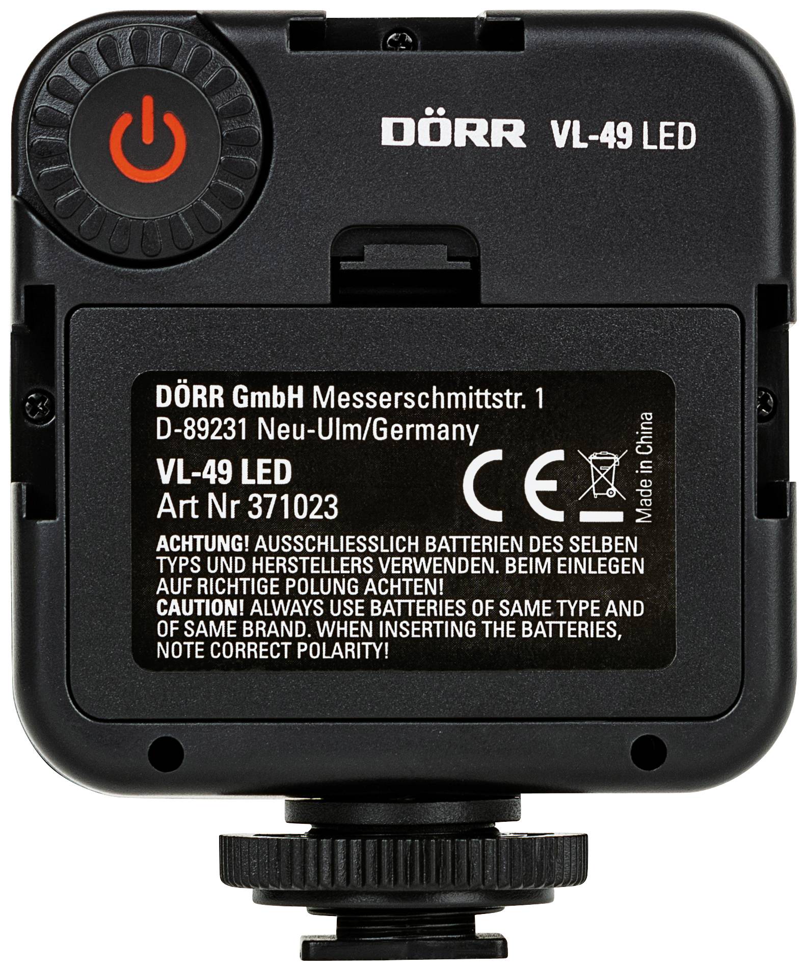 Dorr 371023 VL-49 LED Video Light Black