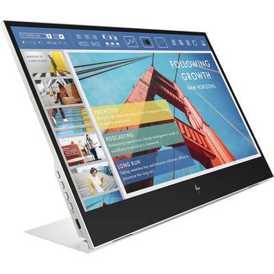 Monitor displaying a business presentation. Images and text indicate growth and new horizons. Focus on 'PROACTIVE', 'PODCASTING', 'LONG RUN'.
