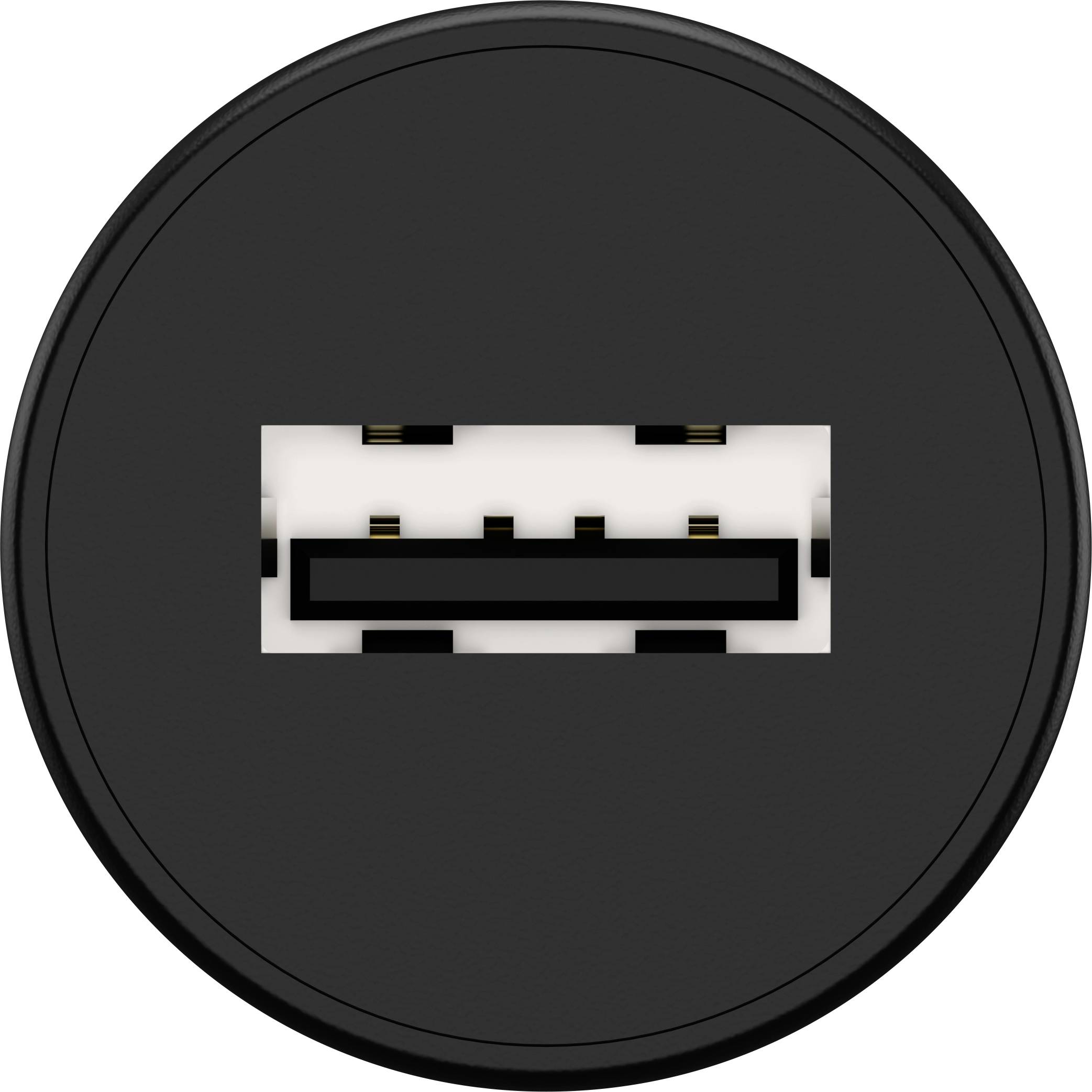 USB port on black background.
