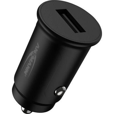 Black USB car charger for the cigarette lighter socket, with a single USB port and a silver connector.