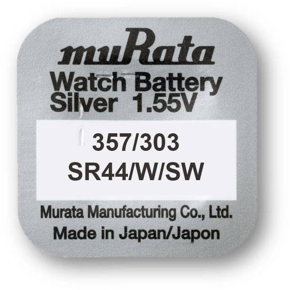 Murata Button cell 303 1.55 V 10 pc(s) 150 mAh Silver oxide SR44-PBWW-1