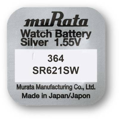 MURATA Silver Oxide battery for watches SR621SW, 1.55V, No 364, 10pcs