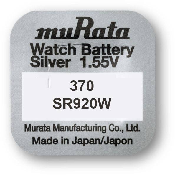 Murata Button cell 370 1.55 V 10 pc(s) 30 mAh Silver oxide SR920W-PBWW-1