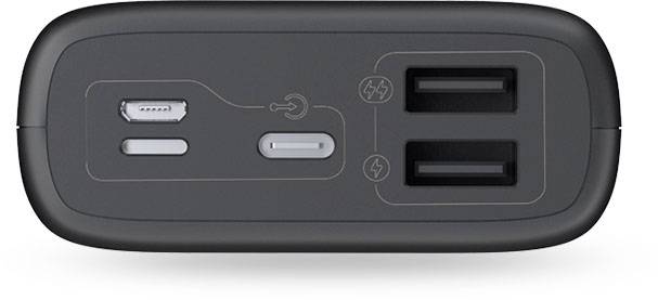 Romoss Ares 20 Power bank 20000 mAh Fast Charge Li-ion Black Status display-4