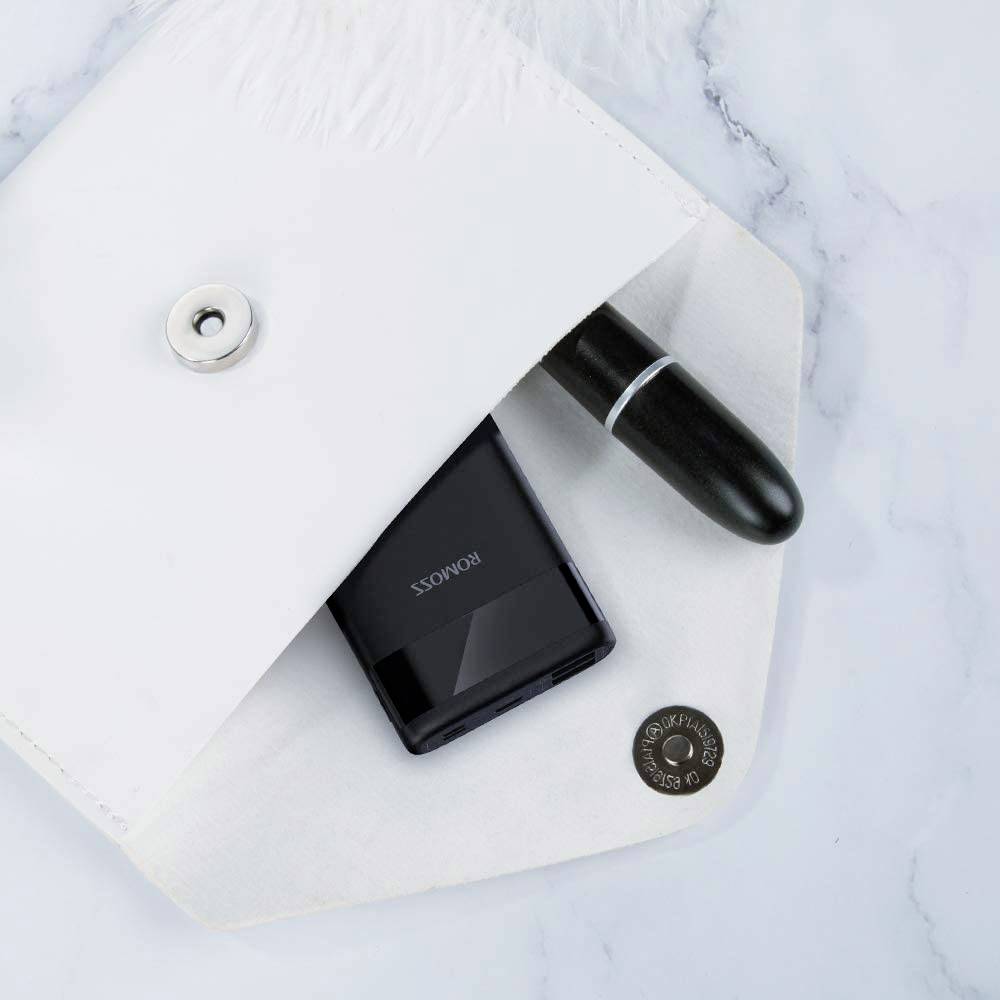 Romoss Ares 10 Power bank 10000 mAh Fast Charge Li-ion Black Status display-1