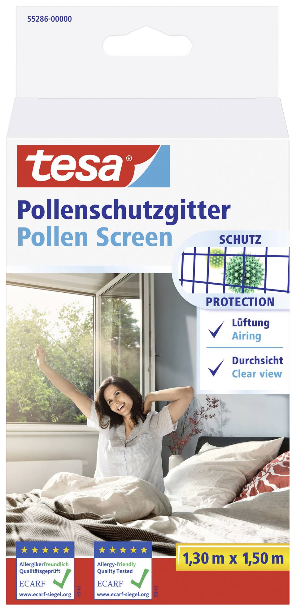 tesa 55286-00000-00 Pollen screen (W x H) 1300 mm x 1500 mm Anthracite 1 pc(s)