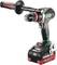 Cordless hand drill in green, red, and black, with a side grip and Metabo logo, suitable for DIY projects.