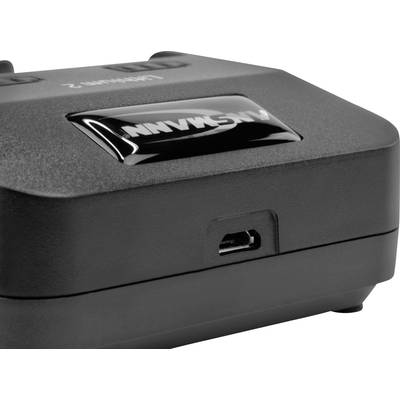A black electronic device with a USB port. The device bears the inscription 'Axxonn'.