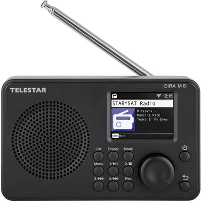 Image of Telestar DIRA M 6i Internet desk radio Internet, DAB+, FM Bluetooth, DLNA, USB, Wi-Fi, Internet radio Recording mode, DLNA-compatible, Alarm clock Black