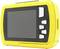 A yellow electronic device with a screen and five silver buttons on the side.