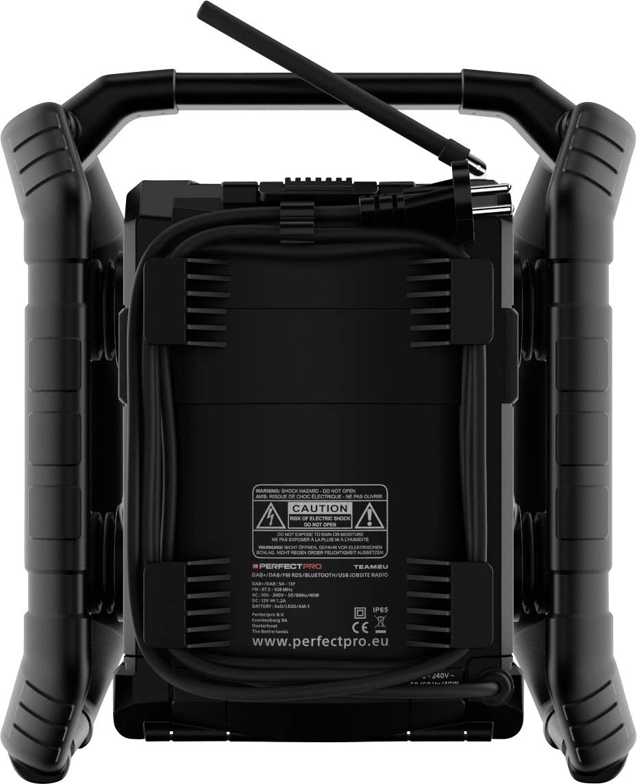 PerfectPro Teamplayer 2 Workplace radio FM, DAB+ Bluetooth, AUX, DAB+, FM Battery charger, shockproof, rechargeable, Ala-5