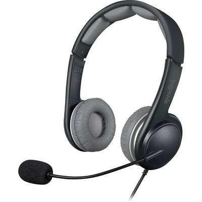 SpeedLink SL-870002-BKGY On-ear headset Corded (1075100) Stereo Black/grey Volume control, Microphone mute PC-0