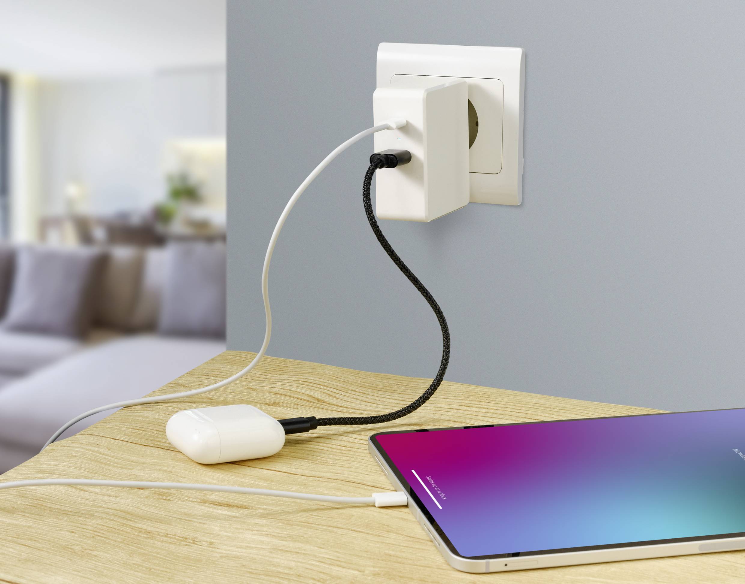 VOLTCRAFT UC-2ACX002 VC-11744740 USB charger Mains socket Max. output current 3000 mA 2 x USB, USB-C® socket (Power Deli-4