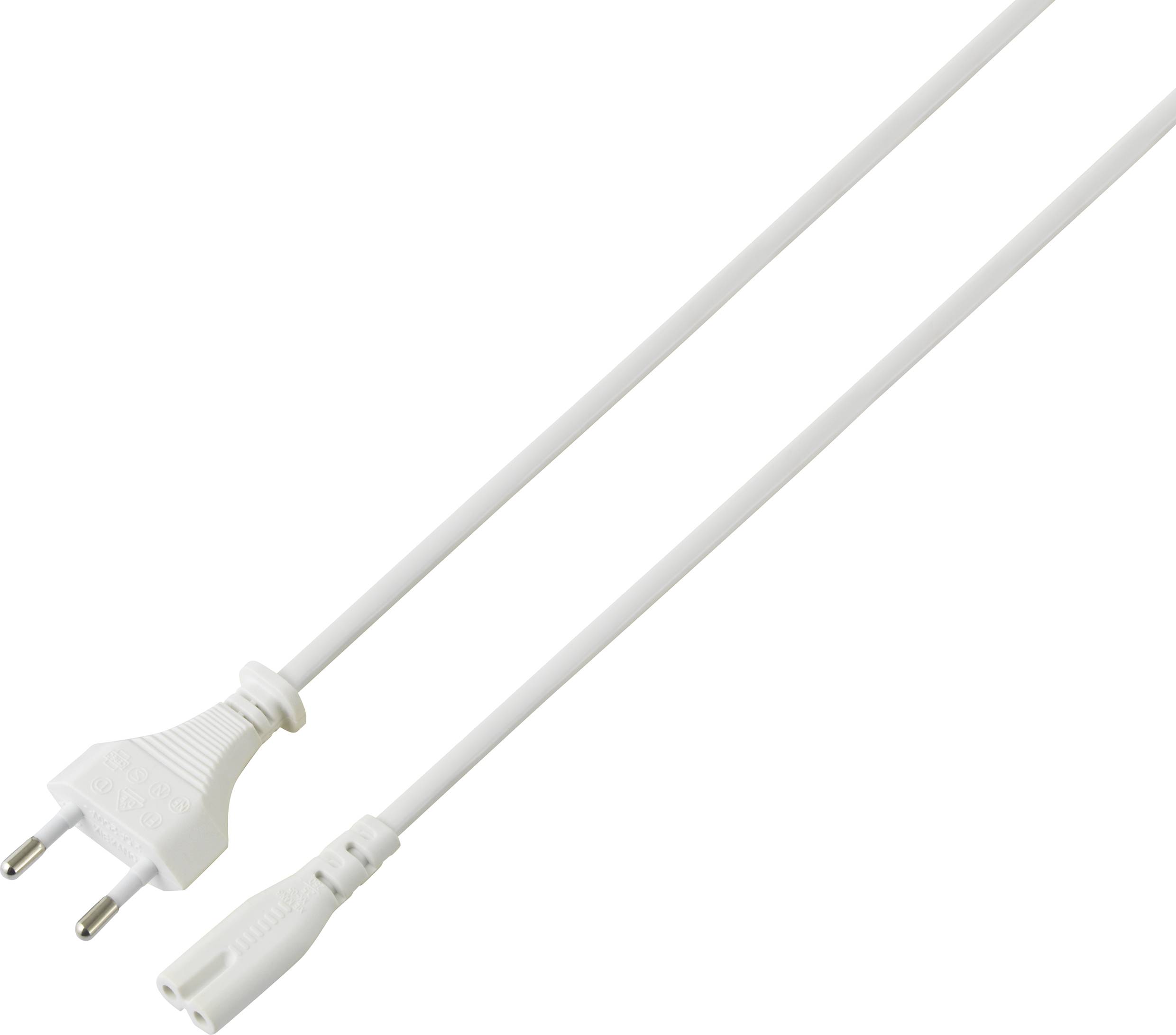 A white extension lead with a European plug and socket.