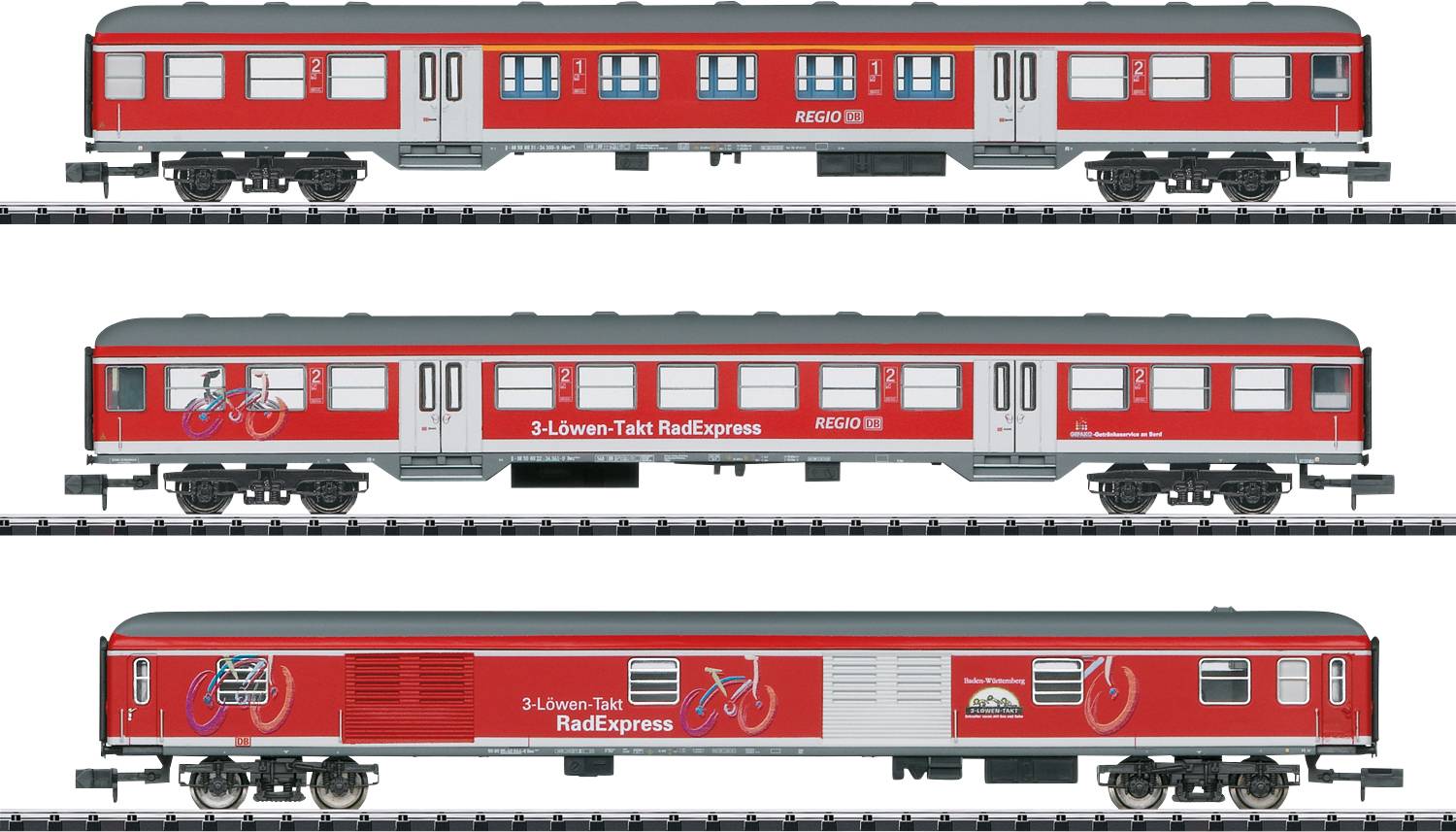 MiniTrix T15884 Passenger CAR 3er-SET "RADExpress" OF DB-0