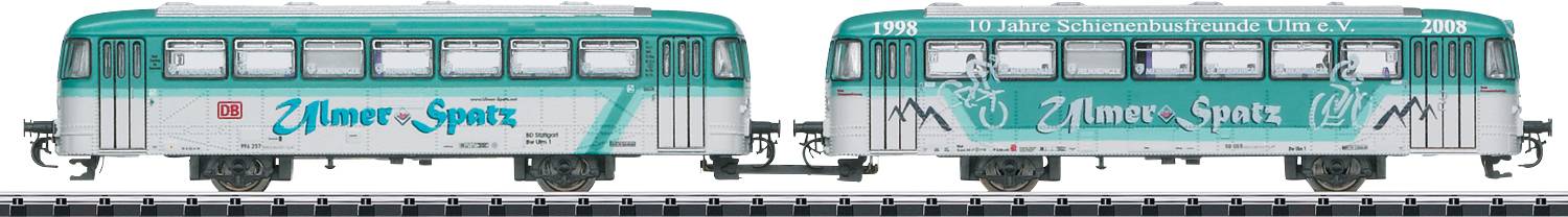 Image of MiniTrix T18903 Side wagon set VB 996 and VB 998 Ulmer Spatz of DB AG