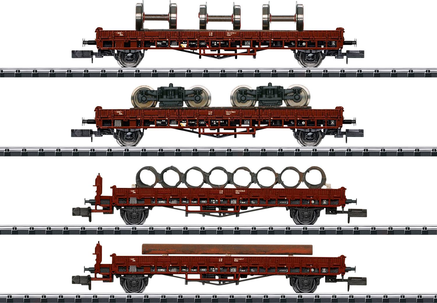 Image of MiniTrix T18707 Low-side wagon of DB, MHI 3er set