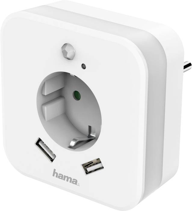 Hama 00133752 In-line socket + USB White-0
