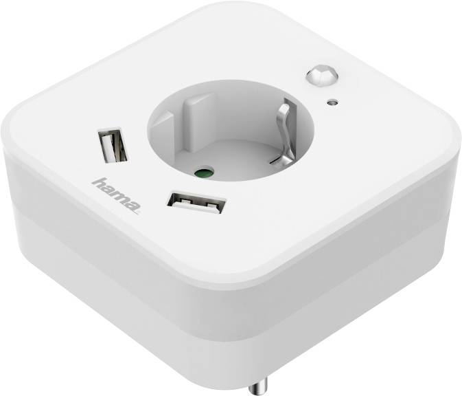 Hama 00133752 In-line socket + USB White-2