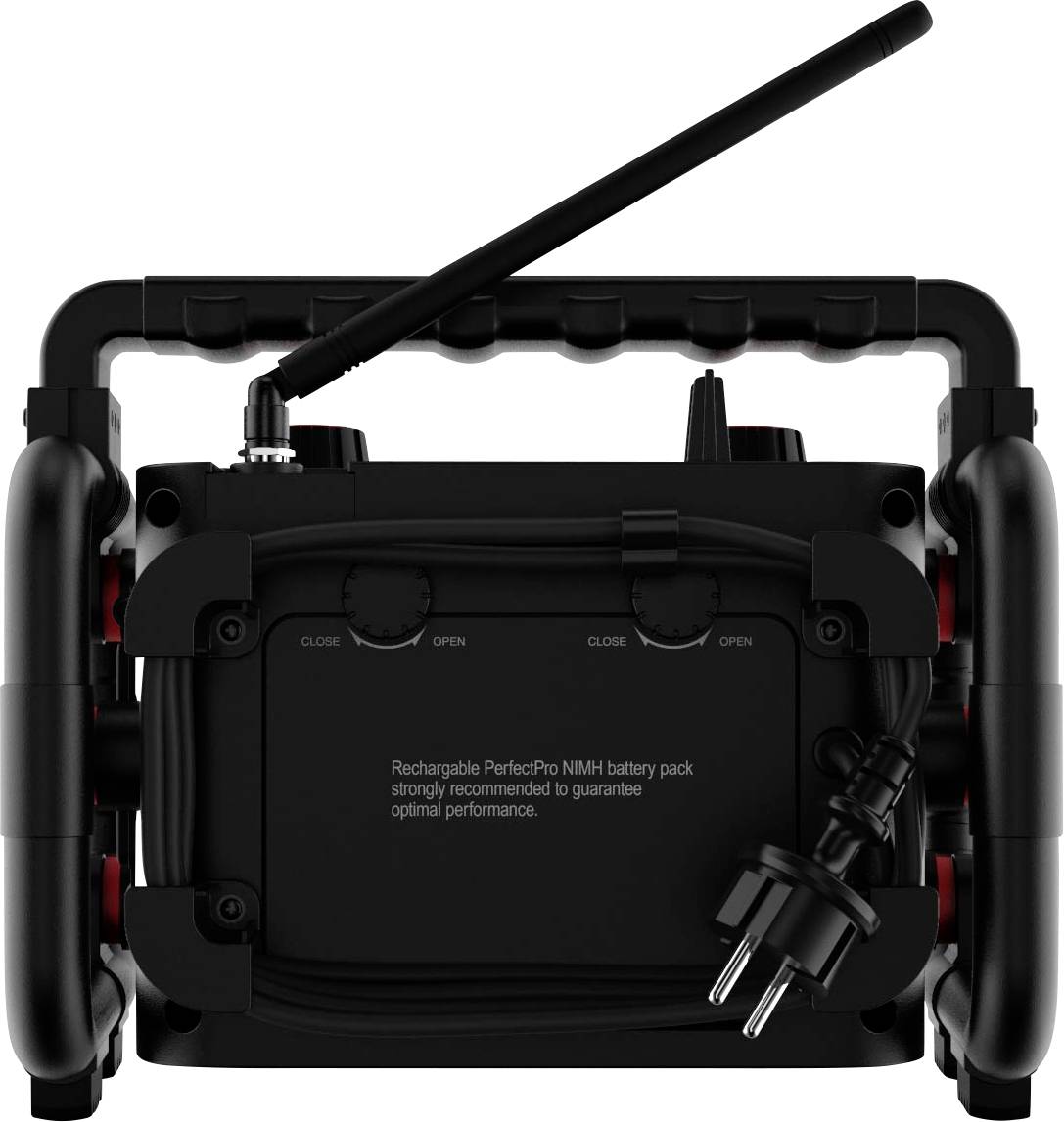 PerfectPro ROCKBOX Workplace radio DAB+, FM AUX, Bluetooth shockproof Black-3