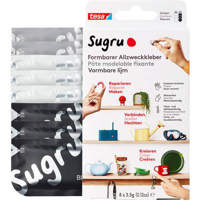 Sugru Moldable Multi-Purpose Glue for Creative Fixing and Making, 8-Pack,  Black, White, Green, Brown & Gray, 8 Piece 