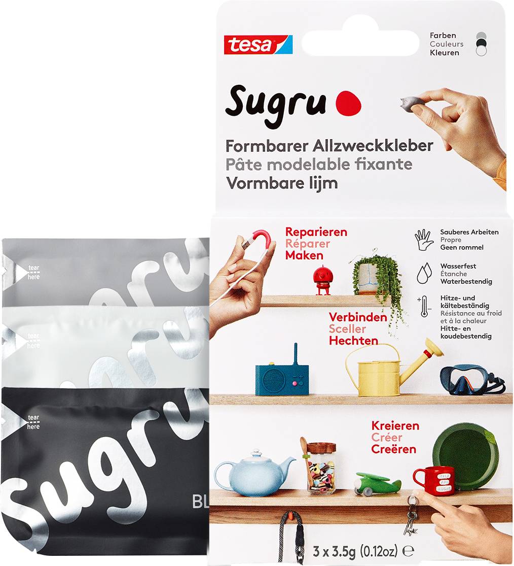 Sugru Mouldable Glue 3 Pack, Red/Blue/Yellow