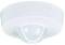 A cylindrical, white motion sensor mounted on the ceiling with a hemispherical lens in the centre, used for motion detection.