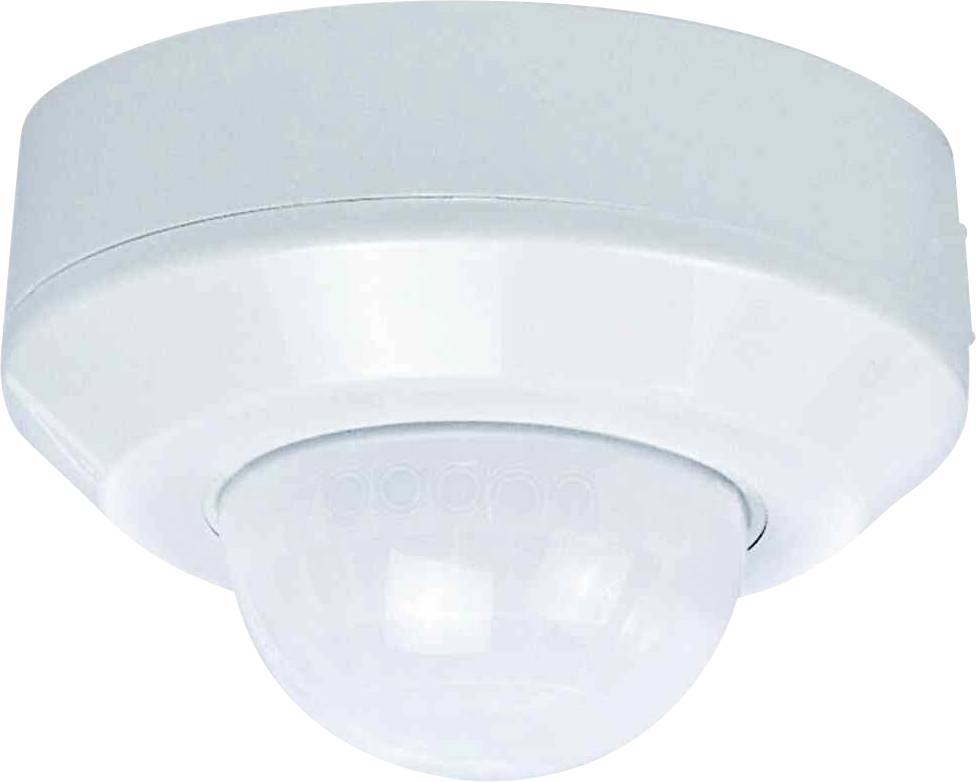 A white ceiling-mounted motion sensor in a circular shape is visible, commonly used for monitoring in security and lighting systems.