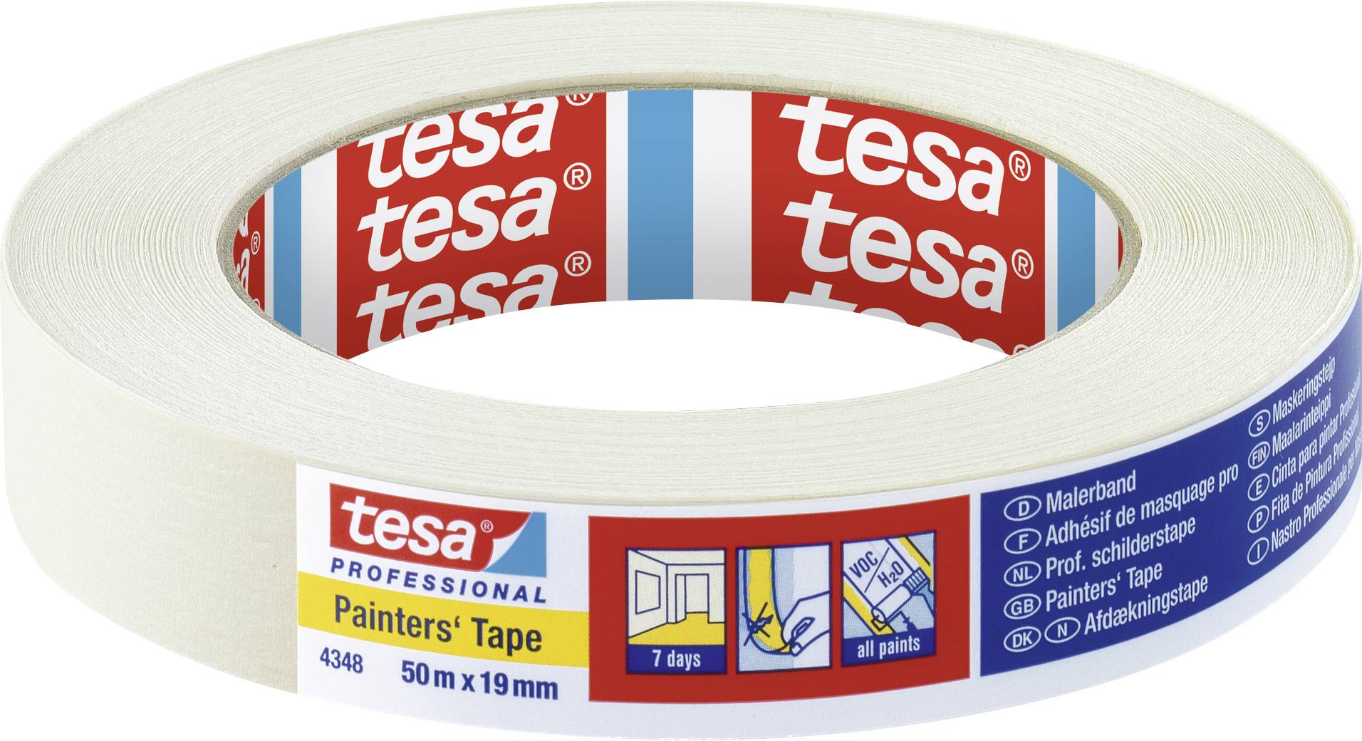 tesa STANDARD 04348-00015-03 Masking tape tesakrepp® Beige (L x W) 50 m x 19 mm 1 pc(s)